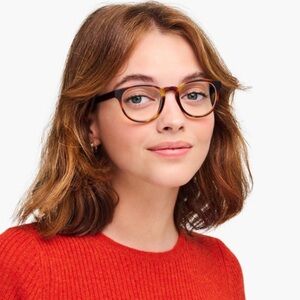 Warby Parker PERCEY Modern Classic Brown Seeing Glasses with Case Used